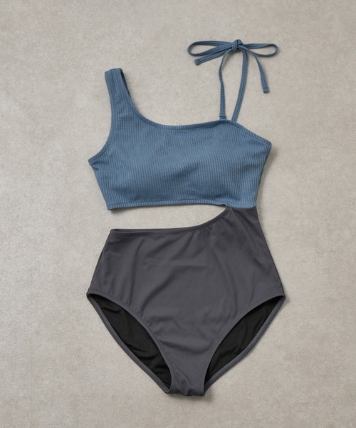 COLONY 2139(コロニートゥーワンスリーナイン)の「スリット2wayワンピース(水着・レディース・ホワイト/ブルー・FREE)」の4枚目の写真