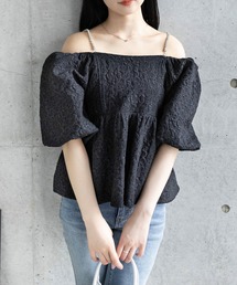clear | フクレジャガードオフショルブラウス[スタイルアップ 肌見せ フェミニン 大人]≪SS新作≫(シャツ/ブラウス)