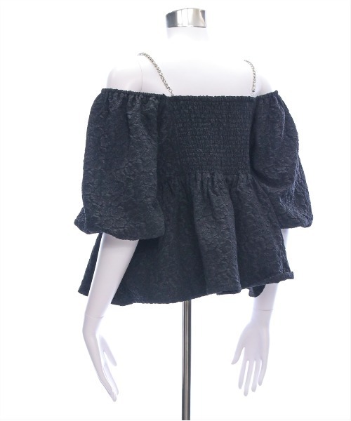 clear（クリア）の「フクレジャガードオフショルブラウス[スタイルアップ 肌見せ フェミニン 大人]≪SS新作≫（シャツ/ブラウス・レディース・サックスブルー/ブラック/オフホワイト・F）」の11枚目の写真