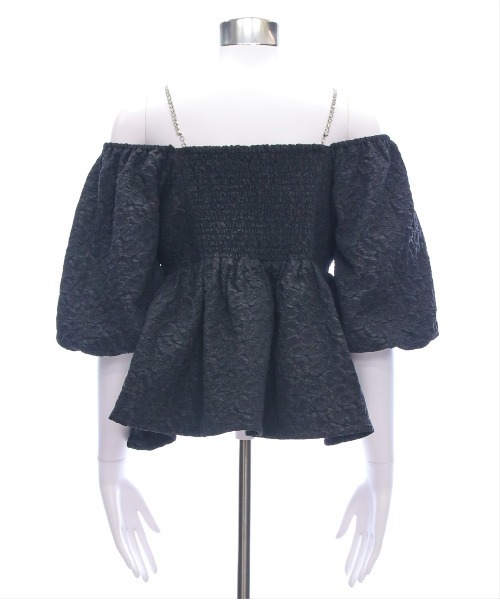 clear（クリア）の「フクレジャガードオフショルブラウス[スタイルアップ 肌見せ フェミニン 大人]≪SS新作≫（シャツ/ブラウス・レディース・サックスブルー/ブラック/オフホワイト・F）」の12枚目の写真