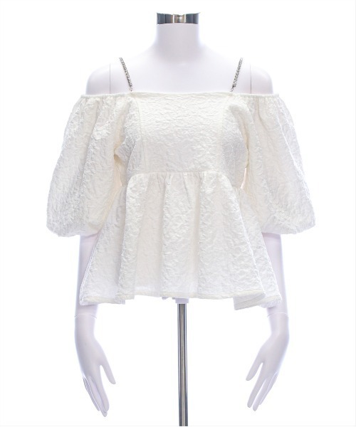 clear（クリア）の「フクレジャガードオフショルブラウス[スタイルアップ 肌見せ フェミニン 大人]≪SS新作≫（シャツ/ブラウス・レディース・サックスブルー/ブラック/オフホワイト・F）」の19枚目の写真