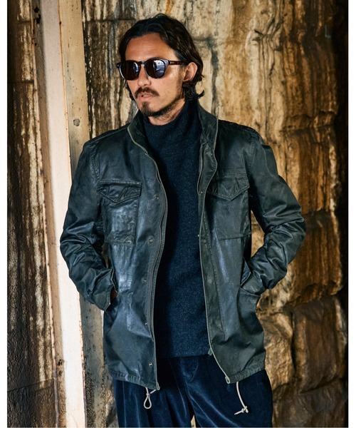 wjk（ダヴルジェイケイ）の「oild vintage M66（ミリタリージャケット・メンズ・ブラック/カーキ・SMALL/MEDIUM/LARGE/X-LARGE）」の2枚目の写真