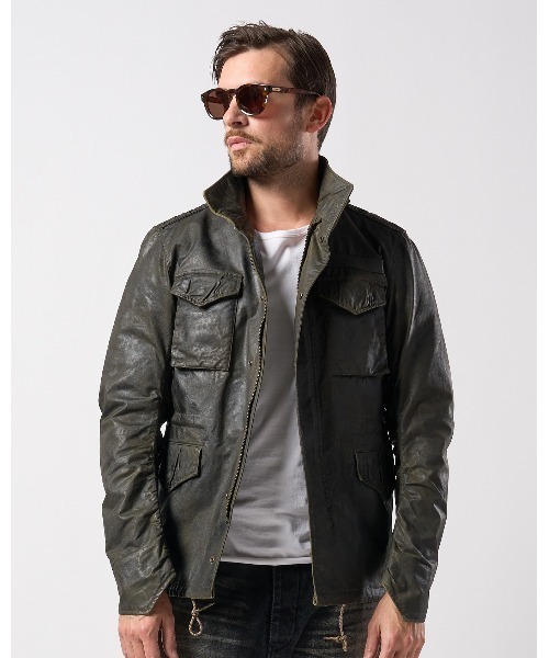 wjk（ダヴルジェイケイ）の「oild vintage M66（ミリタリージャケット・メンズ・ブラック/カーキ・SMALL/MEDIUM/LARGE/X-LARGE）」の3枚目の写真