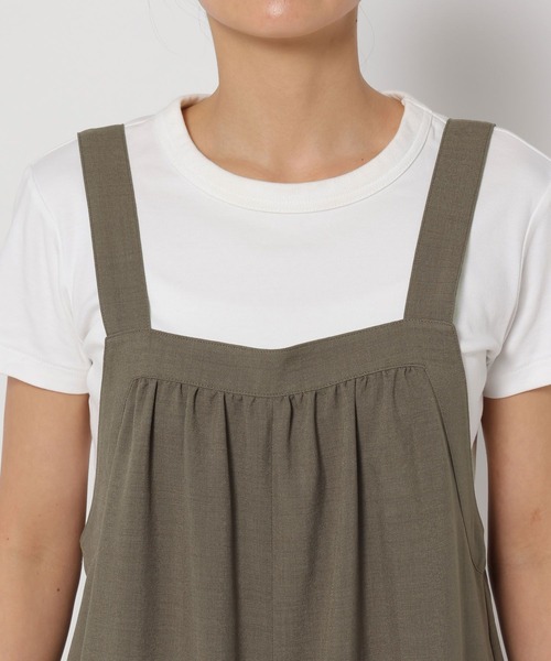 GLOBAL WORK（グローバルワーク）の「イージーケアワイドサロペ/323347（サロペット/オーバーオール・レディース・スミクロ/モカ/ライトグレー・LARGE/MEDIUM）」の16枚目の写真