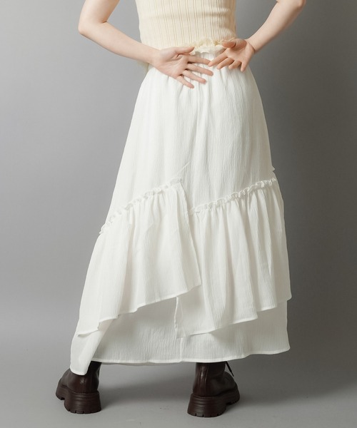 SPINNS（スピンズ）の「レイヤードロングスカート/イレヘム/NEO森ガール（スカート・レディース・ホワイト/アイボリー・ONESIZE）」の8枚目の写真