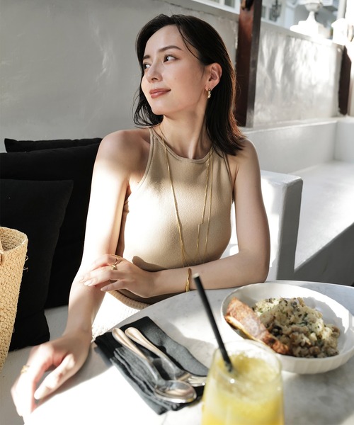 セール】カップインコンパクトニットトップス（タンクトップ