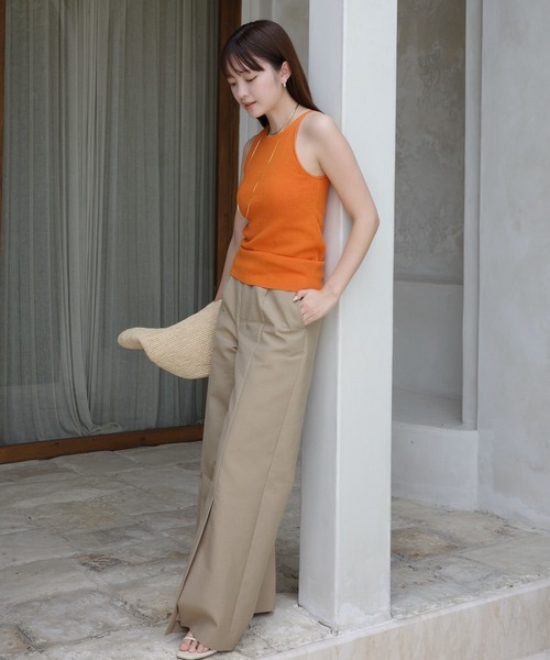 セール】カップインコンパクトニットトップス（タンクトップ