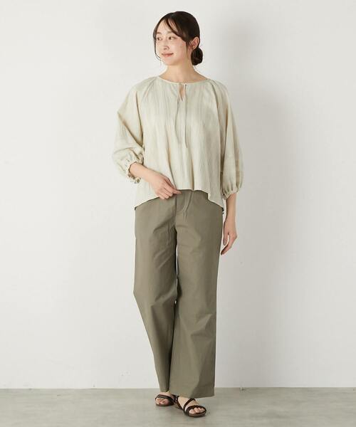 The Duchess Designs(ダッチェス・デザイン)の「《別注》【 The Duchess Designs/ザ ダッチェス デザイン】綿麻ストレッチパンツ(その他パンツ・レディース・ライトベージュ/イエロー系その他/カーキ/ライトグレー/ネイビー・FREE)」の14枚目の写真