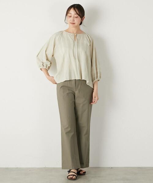 The Duchess Designs(ダッチェス・デザイン)の「《別注》【 The Duchess Designs/ザ ダッチェス デザイン】綿麻ストレッチパンツ(その他パンツ・レディース・ライトベージュ/イエロー系その他/カーキ/ライトグレー/ネイビー・FREE)」の17枚目の写真