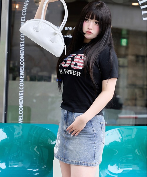 shrita（シュリータ）の「shritaロゴデニムミニスカート（デニム
