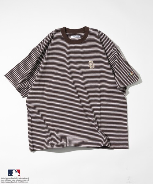 MLB（メジャーリーグベースボール）の「FREAK’S STORE/フリークスストア MLB ピンボーダー TEE（Tシャツ/カットソー・メンズ・ブラック/ブルー/ブラウン/ホワイト・LARGE/MEDIUM）」の3枚目の写真