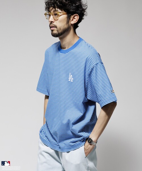 MLB（メジャーリーグベースボール）の「FREAK’S STORE/フリークスストア MLB ピンボーダー TEE（Tシャツ/カットソー・メンズ・ブラック/ブルー/ブラウン/ホワイト・LARGE/MEDIUM）」の6枚目の写真