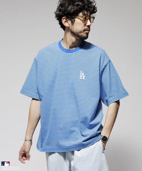 MLB（メジャーリーグベースボール）の「FREAK’S STORE/フリークスストア MLB ピンボーダー TEE（Tシャツ/カットソー・メンズ・ブラック/ブルー/ブラウン/ホワイト・LARGE/MEDIUM）」の7枚目の写真