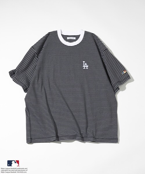 MLB（メジャーリーグベースボール）の「FREAK’S STORE/フリークスストア MLB ピンボーダー TEE（Tシャツ/カットソー・メンズ・ブラック/ブルー/ブラウン/ホワイト・LARGE/MEDIUM）」の13枚目の写真