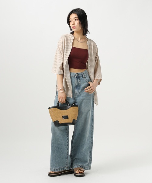 BAYFLOW（ベイフロー）の「[サイドリボンがポイント]シアーシャーリングシャツ（シャツ/ブラウス・レディース・ベージュ/ピンク/オフホワイト/ライトブルー・FREE）」の16枚目の写真