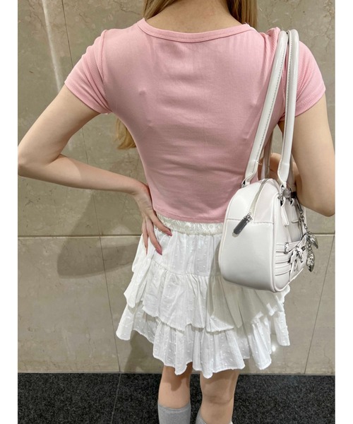 PHILLY（フィリー）の「【PHILLY】レースレイヤードフェイクカーディガン（カーディガン/ボレロ・レディース・グレー/ブラック/ピンク・FREE）」の15枚目の写真