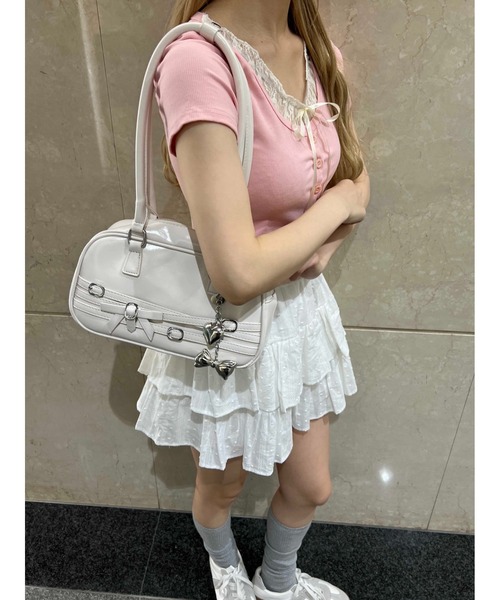 PHILLY（フィリー）の「【PHILLY】レースレイヤードフェイクカーディガン（カーディガン/ボレロ・レディース・グレー/ブラック/ピンク・FREE）」の16枚目の写真