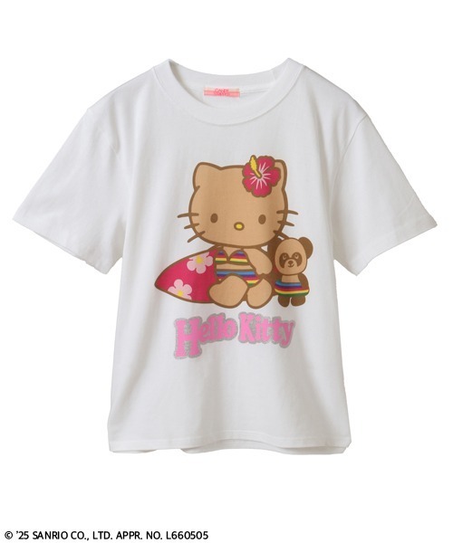 Candy Stripper(キャンディストリッパー)の「【HELLO KITTY】GAL&PEPE BABY Tシャツ(Tシャツ/カットソー・レディース・ブラック/オフホワイト/ピンク・FREE)」の1枚目の写真
