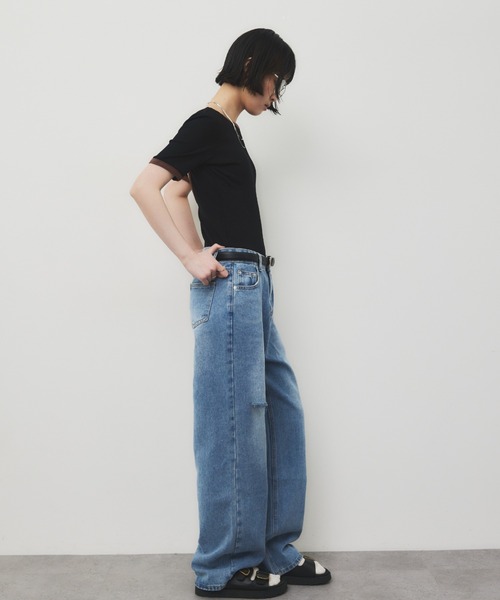 HANNE(アン)の「スラッシュボーイズデニム(デニムパンツ・レディース・ブルー・FREE)」の7枚目の写真