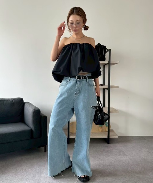 HANNE(アン)の「スラッシュボーイズデニム(デニムパンツ・レディース・ブルー・FREE)」の19枚目の写真