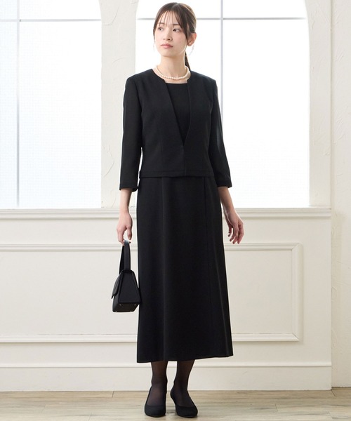 セール】【夏用喪服・礼服】ウォッシャブル Vネックジャケット風
