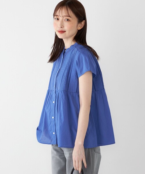 SHIPS Colors(シップス カラーズ)の「SHIPS Colors:〈洗濯機可能〉コットン ピンタック ジョイント シャツ(シャツ/ブラウス・レディース・オフホワイト/ブルー/ブラック/オレンジ・ONE SIZE)」の17枚目の写真