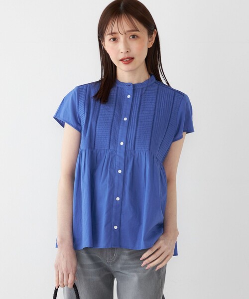 SHIPS Colors(シップス カラーズ)の「SHIPS Colors:〈洗濯機可能〉コットン ピンタック ジョイント シャツ(シャツ/ブラウス・レディース・オフホワイト/ブルー/ブラック/オレンジ・ONE SIZE)」の18枚目の写真