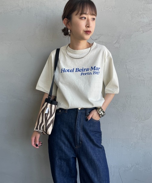 THE SHINZONE（ザ　シンゾーン）の「[THE SHINZONE/ザ シンゾーン] HOTEL BEIRA-MAR プリントTシャツ（Tシャツ/カットソー・レディース・キナリ/チャコールグレー・0）」の7枚目の写真