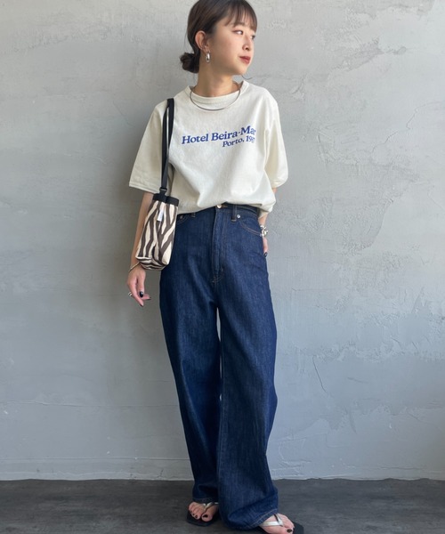 THE SHINZONE（ザ　シンゾーン）の「[THE SHINZONE/ザ シンゾーン] HOTEL BEIRA-MAR プリントTシャツ（Tシャツ/カットソー・レディース・キナリ/チャコールグレー・0）」の9枚目の写真