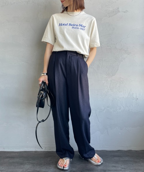 THE SHINZONE（ザ　シンゾーン）の「[THE SHINZONE/ザ シンゾーン] HOTEL BEIRA-MAR プリントTシャツ（Tシャツ/カットソー・レディース・キナリ/チャコールグレー・0）」の4枚目の写真