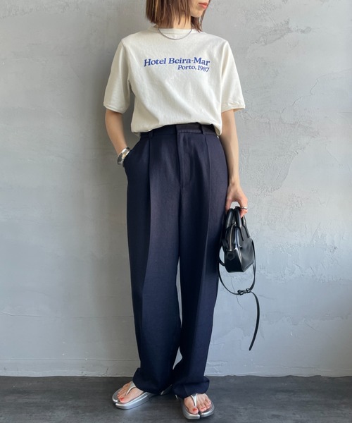 THE SHINZONE（ザ　シンゾーン）の「[THE SHINZONE/ザ シンゾーン] HOTEL BEIRA-MAR プリントTシャツ（Tシャツ/カットソー・レディース・キナリ/チャコールグレー・0）」の19枚目の写真