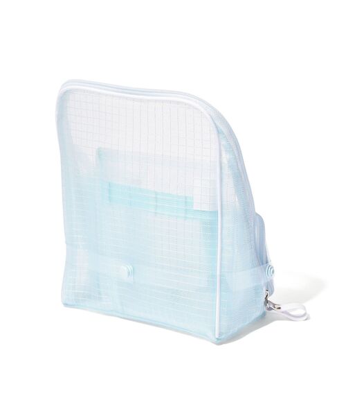 Francfranc（フランフラン）の「メッシュ ツールスタンドポーチ ライトブルー　自立・縦型・化粧・メイクポーチ・旅行（ポーチ・レディース・ライトブルー・FREE）」の9枚目の写真