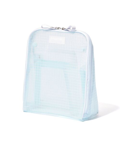 Francfranc（フランフラン）の「メッシュ ツールスタンドポーチ ライトブルー　自立・縦型・化粧・メイクポーチ・旅行（ポーチ・レディース・ライトブルー・FREE）」の11枚目の写真