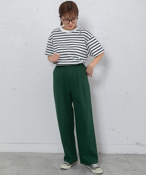 POU DOU DOU(プードゥドゥ)の「2タックストレートパンツ(その他パンツ・レディース・ブラック/グリーン/ベージュ・M)」の7枚目の写真
