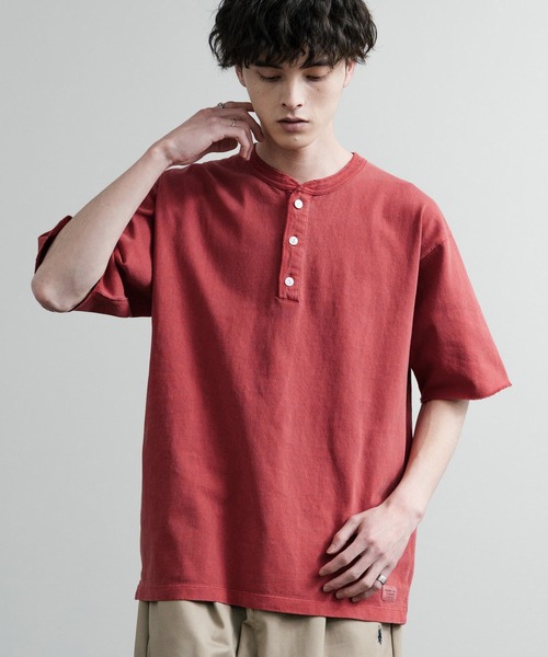 KRIFF MAYER(クリフメイヤー)の「KRIFF MAYER クリフメイヤー ヘビーウエイトピグメント加工トヘンリーネック半袖Tシャツ 2455803(Tシャツ/カットソー・メンズ・チャコールグレー/グレー/レッド/マスタード/オフホワイト/ブルーグリーン/カーキ/ネイビー・M/L/XL)」の8枚目の写真