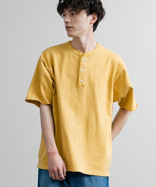 KRIFF MAYER(クリフメイヤー)の「KRIFF MAYER クリフメイヤー ヘビーウエイトピグメント加工トヘンリーネック半袖Tシャツ 2455803(Tシャツ/カットソー・メンズ・チャコールグレー/グレー/レッド/マスタード/オフホワイト/ブルーグリーン/カーキ/ネイビー・M/L/XL)」の7枚目の写真