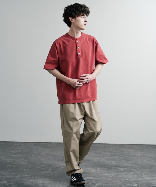 KRIFF MAYER(クリフメイヤー)の「KRIFF MAYER クリフメイヤー ヘビーウエイトピグメント加工トヘンリーネック半袖Tシャツ 2455803(Tシャツ/カットソー・メンズ・チャコールグレー/グレー/レッド/マスタード/オフホワイト/ブルーグリーン/カーキ/ネイビー・M/L/XL)」の12枚目の写真