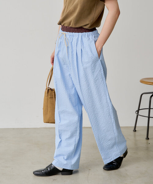 WHIMSIC(ウィムジック)の「*【WHIMSIC/SETUP対応】ウエストレイヤードストライプパンツ(その他パンツ・レディース・ブラック/ブルー・FREE)」の16枚目の写真