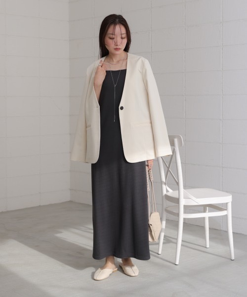 Bab(バブ)の「【低身長さん向けサイズあり】ラメカットソーカップ付きキャミワンピース(ワンピース・レディース・ベージュ/ピンク/チャコールグレー/アイボリー・MEDIUM/SMALL)」の11枚目の写真