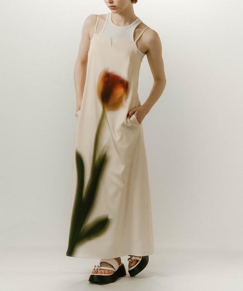ワンピース Knuth Marf flower print satin dress Knuth Marf】flower print satin dress（ワンピース）｜Knuth