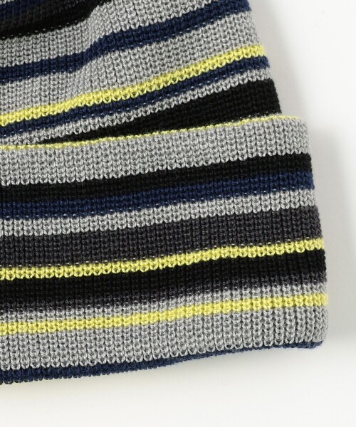 BEAMS（ビームス）の「マルチボーダー ワッチキャップ（ニットキャップ/ビーニー・メンズ・ブラック/ベージュ/ホワイト/グレー・ONE SIZE）」の9枚目の写真