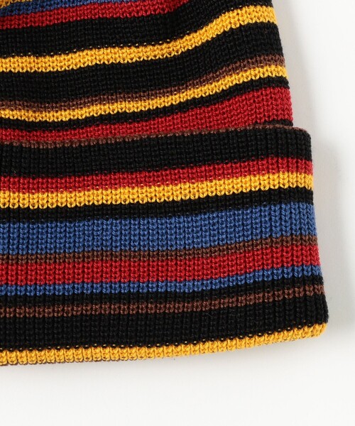 BEAMS（ビームス）の「マルチボーダー ワッチキャップ（ニットキャップ/ビーニー・メンズ・ブラック/ベージュ/ホワイト/グレー・ONE SIZE）」の10枚目の写真