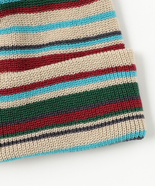 BEAMS（ビームス）の「マルチボーダー ワッチキャップ（ニットキャップ/ビーニー・メンズ・ブラック/ベージュ/ホワイト/グレー・ONE SIZE）」の11枚目の写真