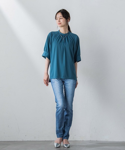 LAUTREAMONT(ロートレアモン)の「【WEB限定】【3サイズ展開】ハイテンションパンツ≪洗える/ストレッチ≫(その他パンツ・レディース・サックスブルー/ブラック系その他/ダークネイビー・7号/11号/9号)」の10枚目の写真