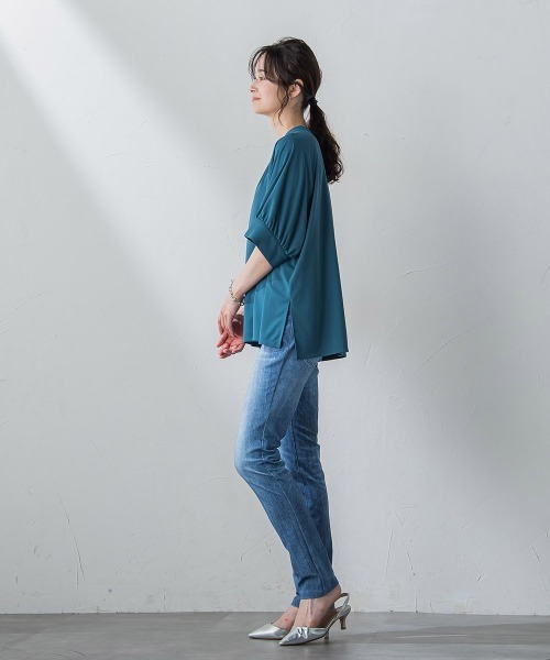 LAUTREAMONT(ロートレアモン)の「【WEB限定】【3サイズ展開】ハイテンションパンツ≪洗える/ストレッチ≫(その他パンツ・レディース・サックスブルー/ブラック系その他/ダークネイビー・7号/11号/9号)」の11枚目の写真