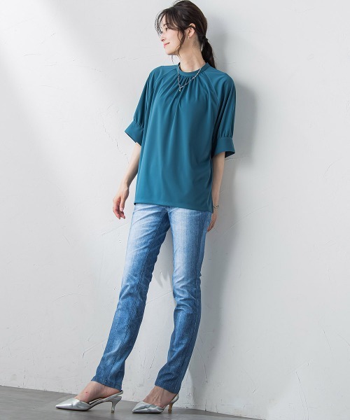 LAUTREAMONT(ロートレアモン)の「【WEB限定】【3サイズ展開】ハイテンションパンツ≪洗える/ストレッチ≫(その他パンツ・レディース・サックスブルー/ブラック系その他/ダークネイビー・7号/11号/9号)」の15枚目の写真