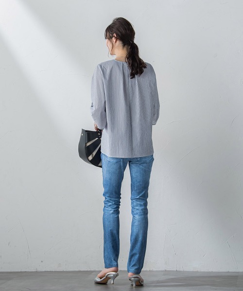 LAUTREAMONT(ロートレアモン)の「【WEB限定】【3サイズ展開】ハイテンションパンツ≪洗える/ストレッチ≫(その他パンツ・レディース・サックスブルー/ブラック系その他/ダークネイビー・7号/11号/9号)」の19枚目の写真