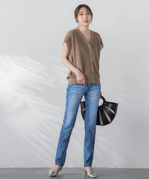 LAUTREAMONT(ロートレアモン)の「【WEB限定】【3サイズ展開】ハイテンションパンツ≪洗える/ストレッチ≫(その他パンツ・レディース・サックスブルー/ブラック系その他/ダークネイビー・7号/11号/9号)」の22枚目の写真
