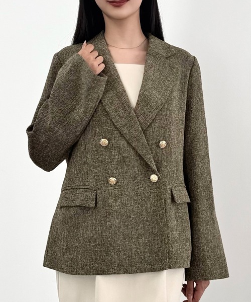 セール】薄手ツイードテーラードジャケット（テーラードジャケット