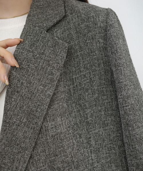 セール】薄手ツイードテーラードジャケット（テーラードジャケット